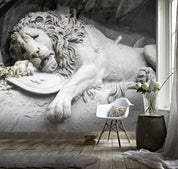 3D Sculpture Lion Wall Mural Wallpaper LQH 91- Jess Art Decoration