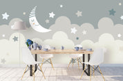 3D cartoon moon night clouds wall mural wallpaper 68- Jess Art Decoration