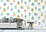 3D cactus flowerpot wall mural wallpaper 26- Jess Art Decoration