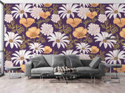 3D Hand Drawn White Floral Leaves Plant Wall Mural Wallpaper LXL- Jess Art Decoration