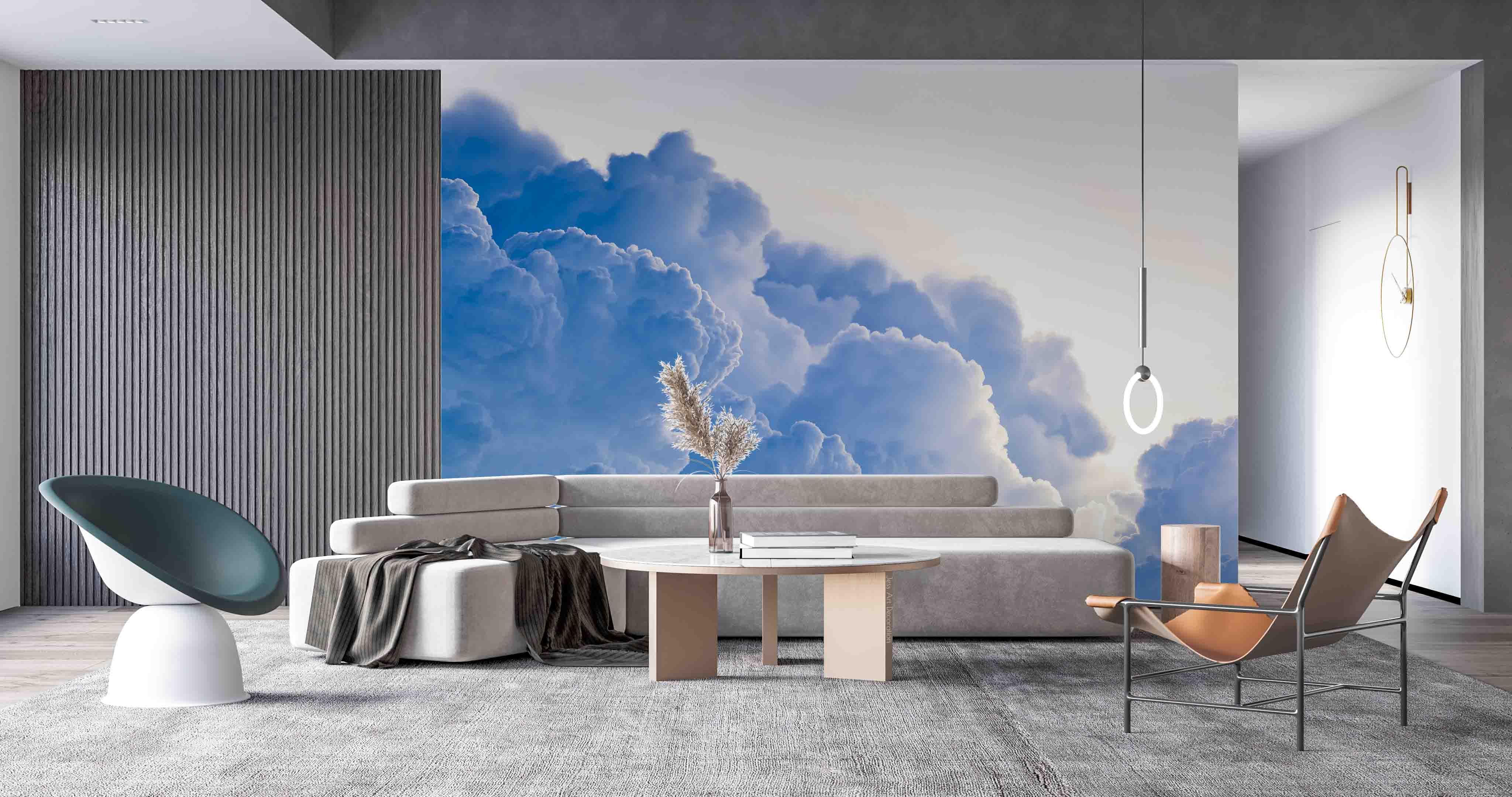 3D Blue Clouds Wall Mural Wallpaper sww  225- Jess Art Decoration