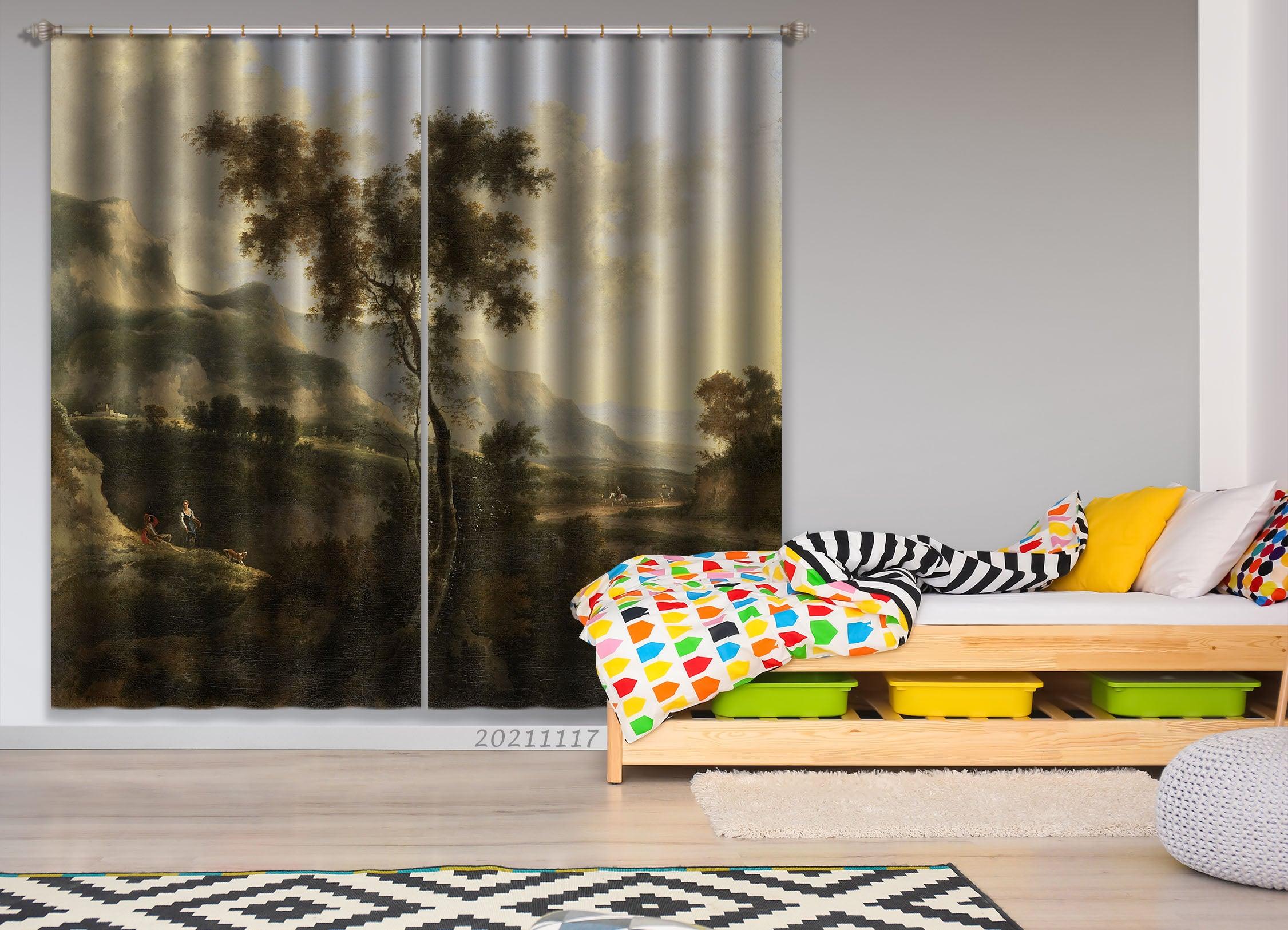 3D Landscape Oil Painting Curtains and Drapes LQH 183- Jess Art Decoration