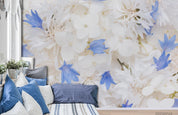 3D White Floral Pattern Wall Mural Wallpaper LQH 738- Jess Art Decoration