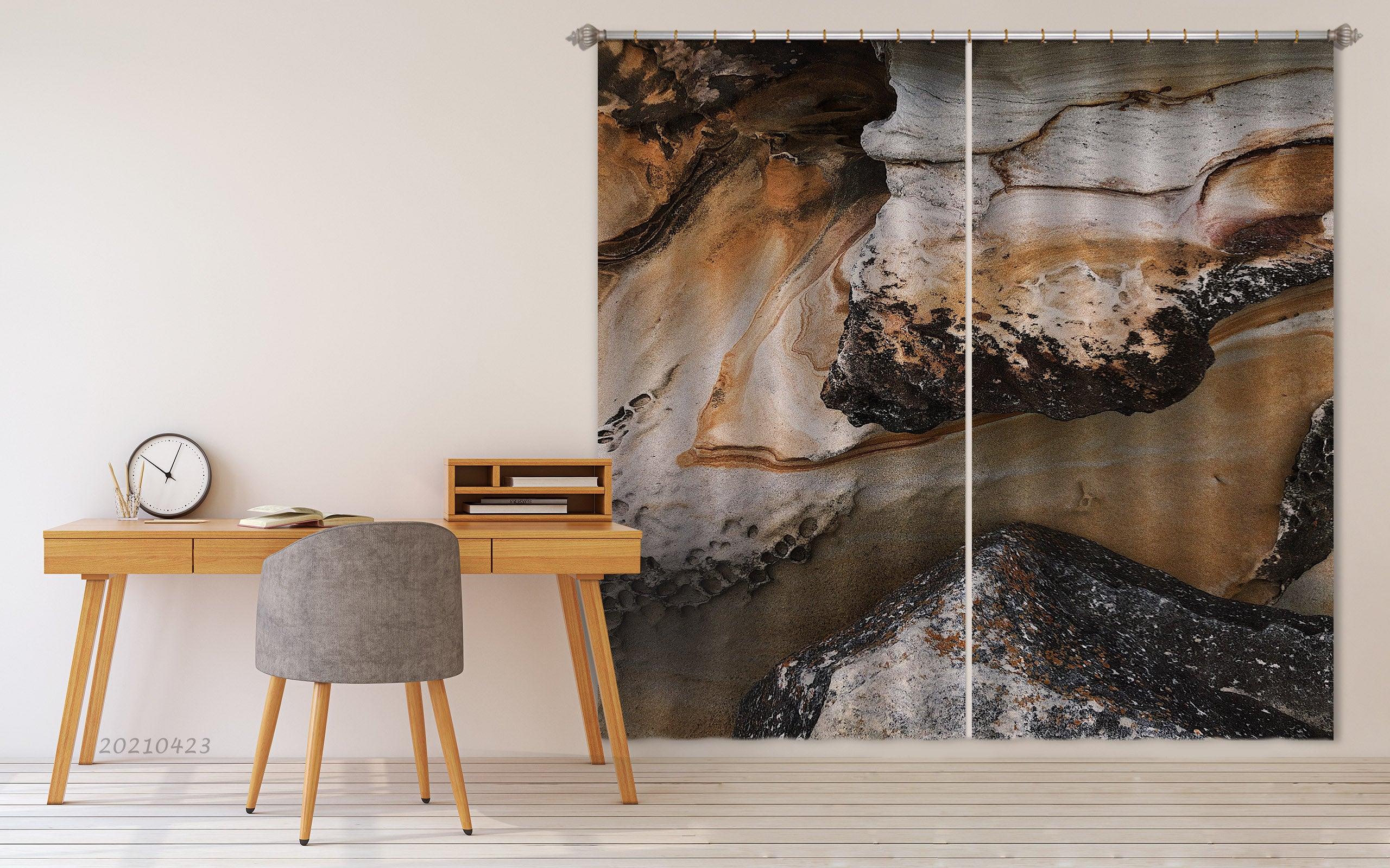 3D Abstract Aerial View Mountain Pattern Curtains and Drapes GD 1364- Jess Art Decoration