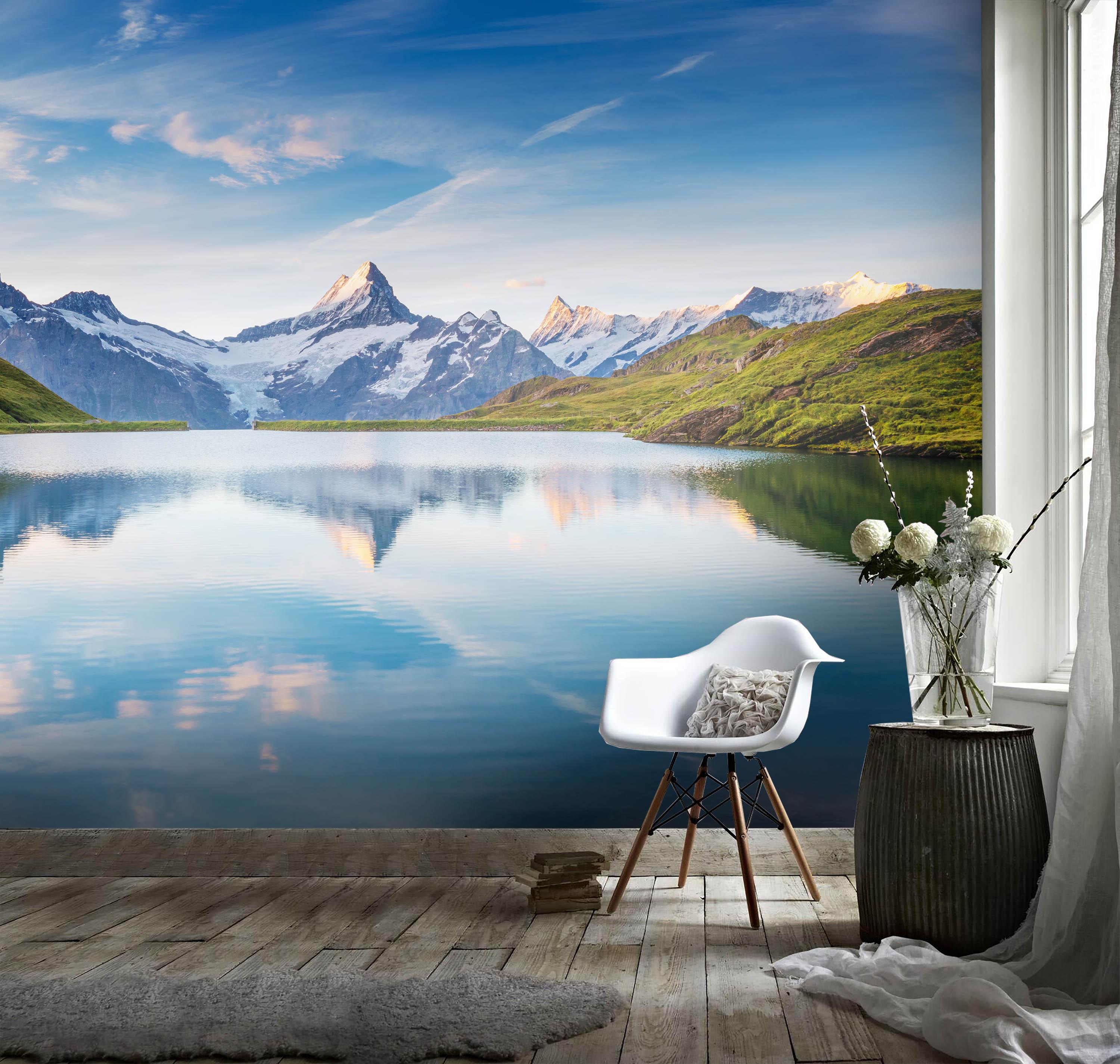 3D Lake And Snow Mountain Wall Mural Wallpaper 14- Jess Art Decoration