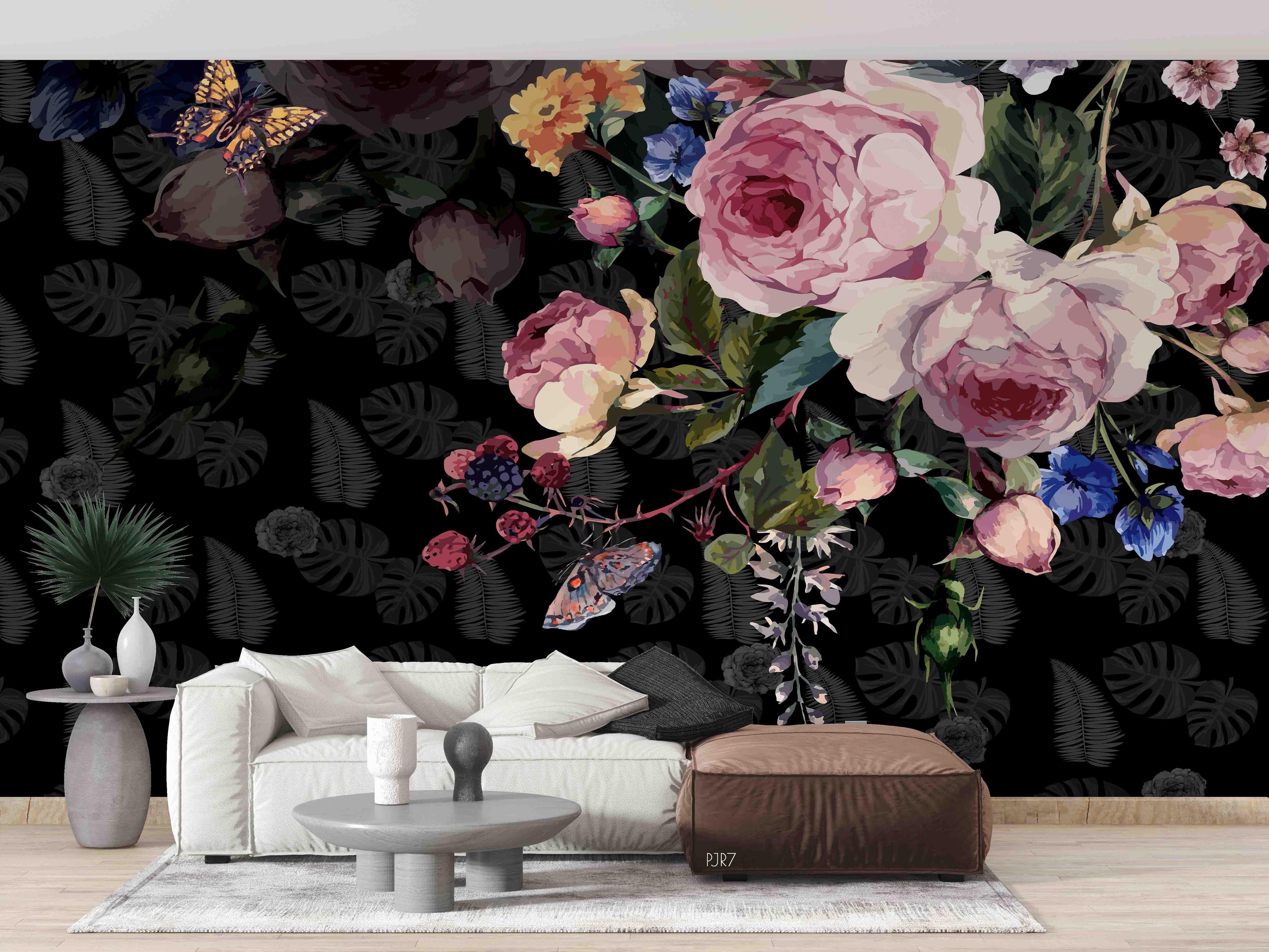 3D Plant Floral Butterfly Wall Mural Wallpaper WJ 6734- Jess Art Decoration