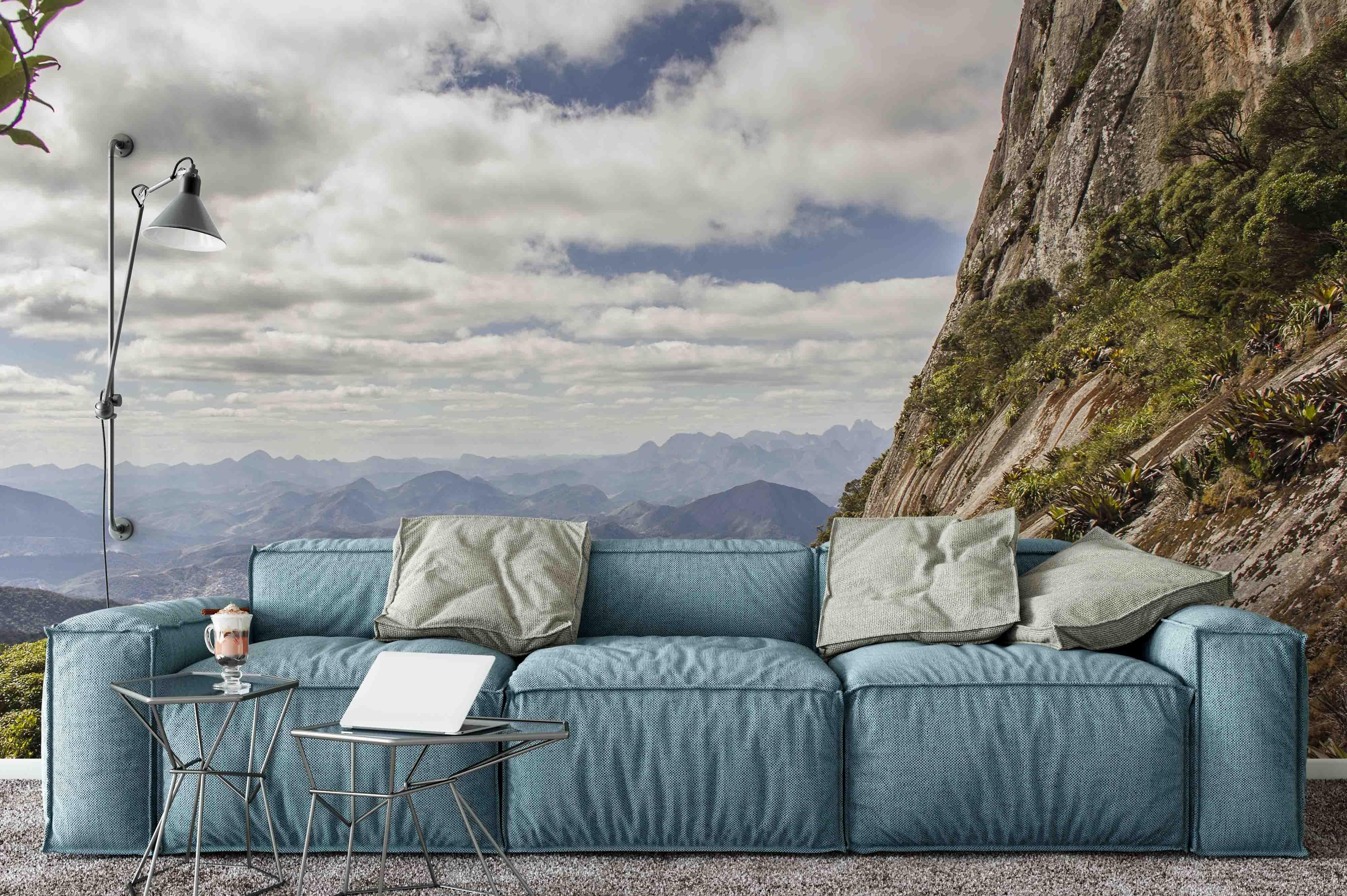 3D blue sky white cloud mountains wall mural wallpaper 45- Jess Art Decoration