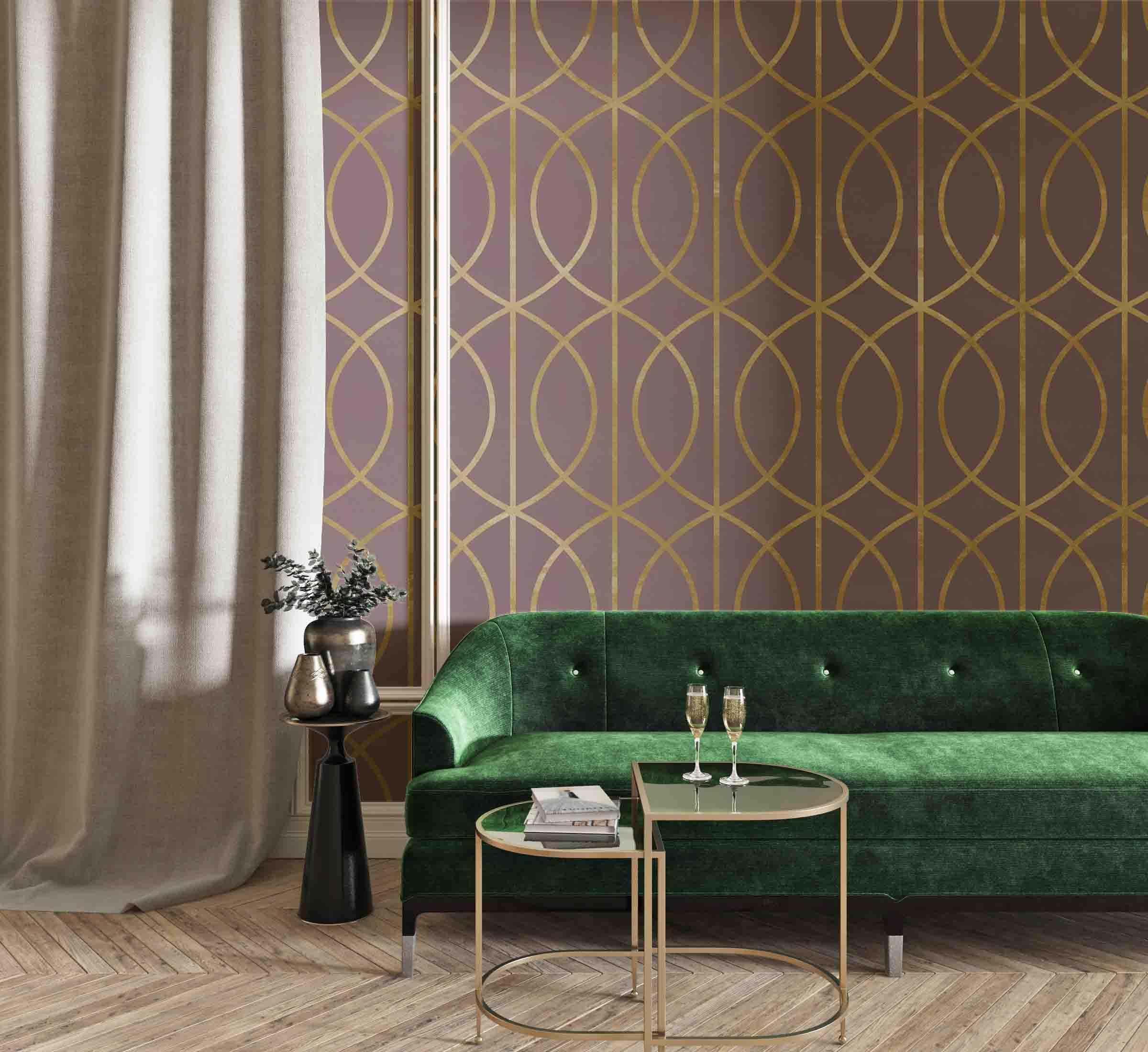 3D Abstract Gold Line Geometric Art Decoration Wall Mural Wallpaper 23 LQH- Jess Art Decoration