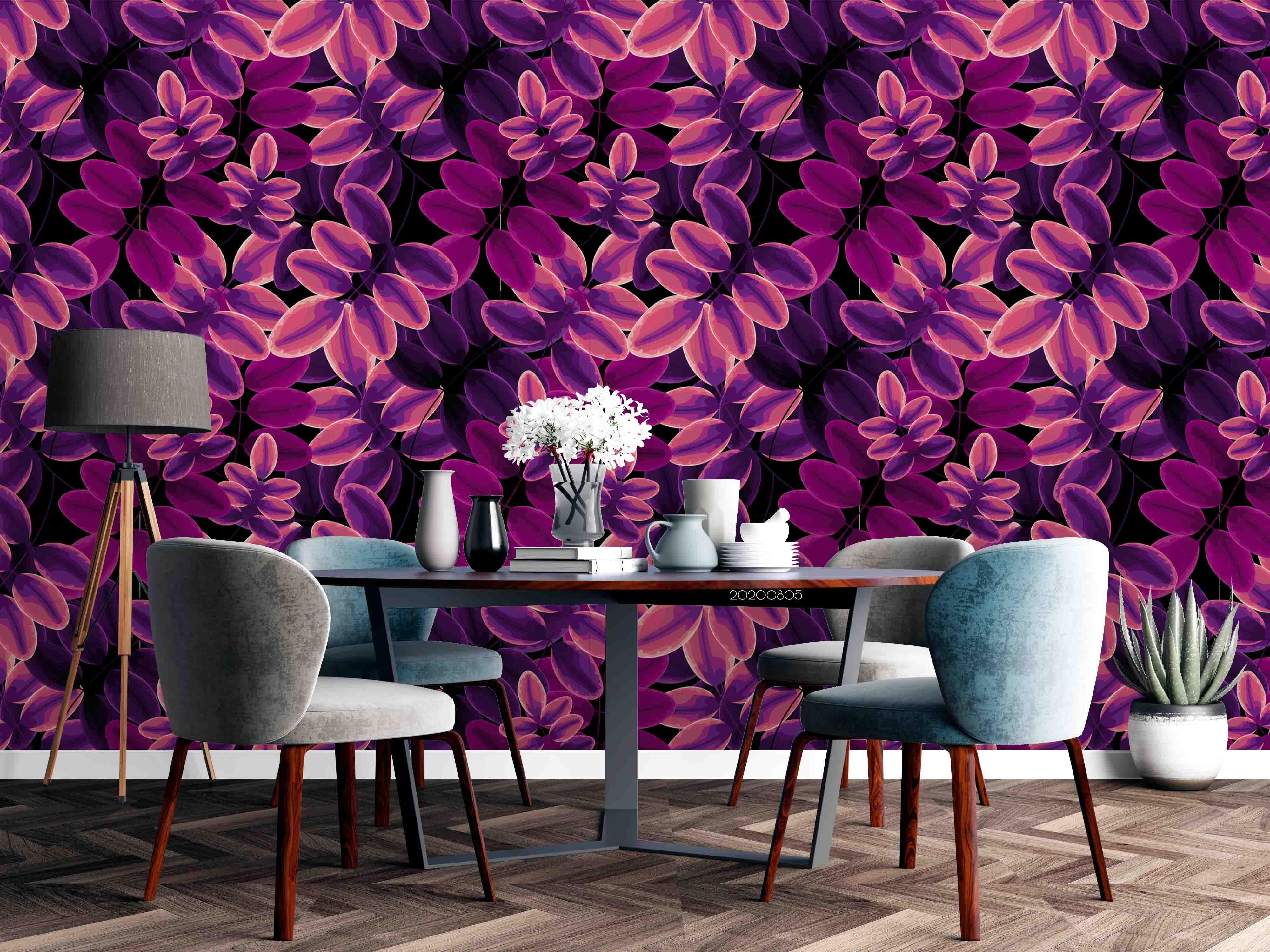 3D Pink Leaves Wall Mural Wallpaper SF 36- Jess Art Decoration