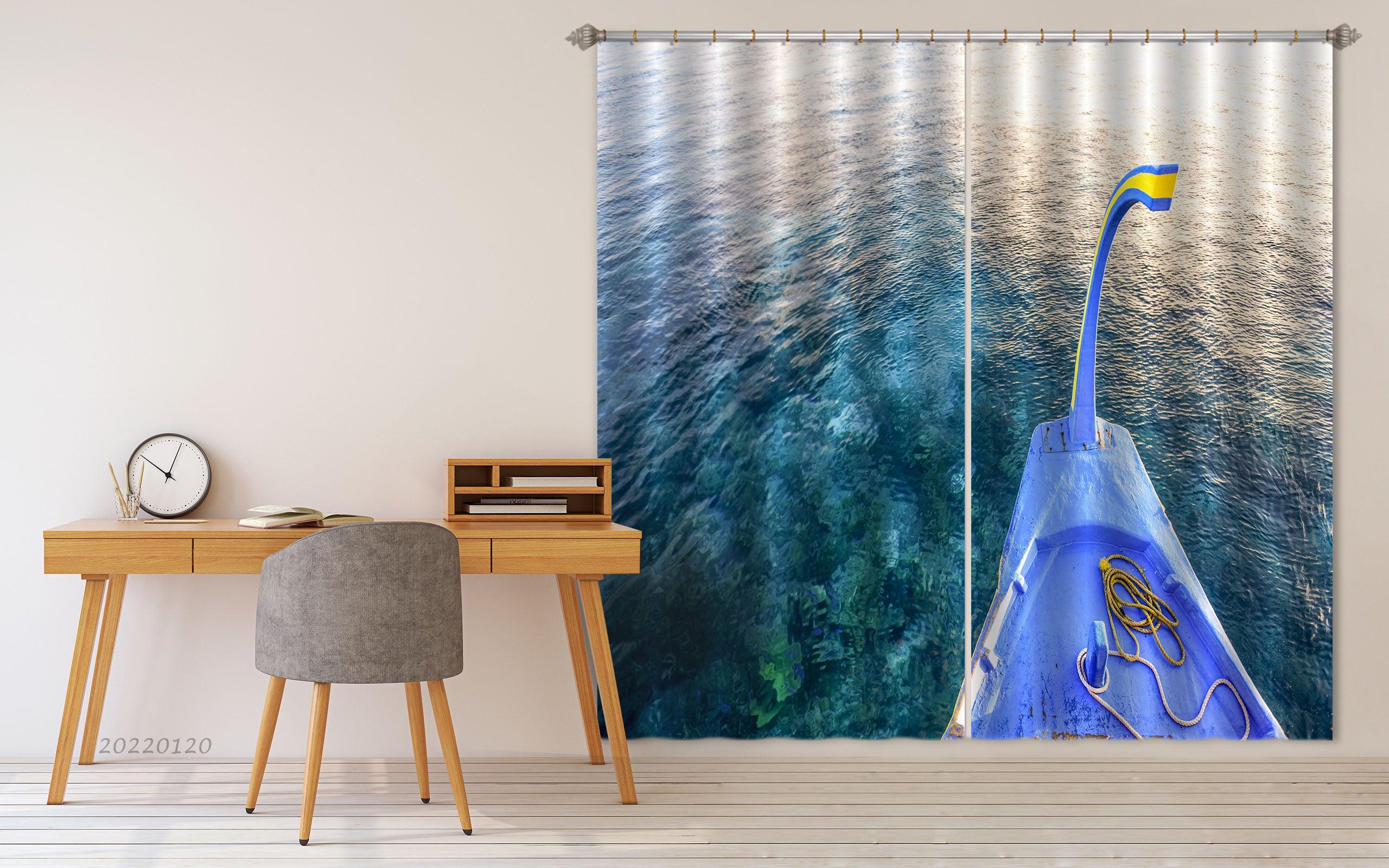 3D Boat Side Sea Pattern Curtains and Drapes GD 1905- Jess Art Decoration