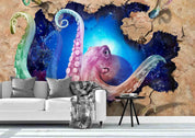 3D Sea Damage Squid Wall Mural Wallpaper 236- Jess Art Decoration