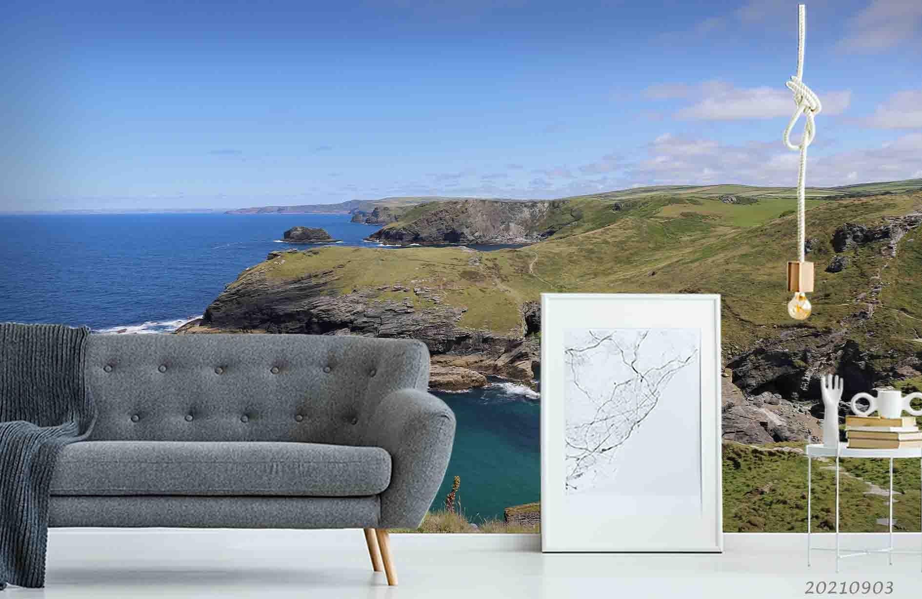 3D Sky Sea Coastline Landscape Wall Mural Wallpaper LQH 104- Jess Art Decoration