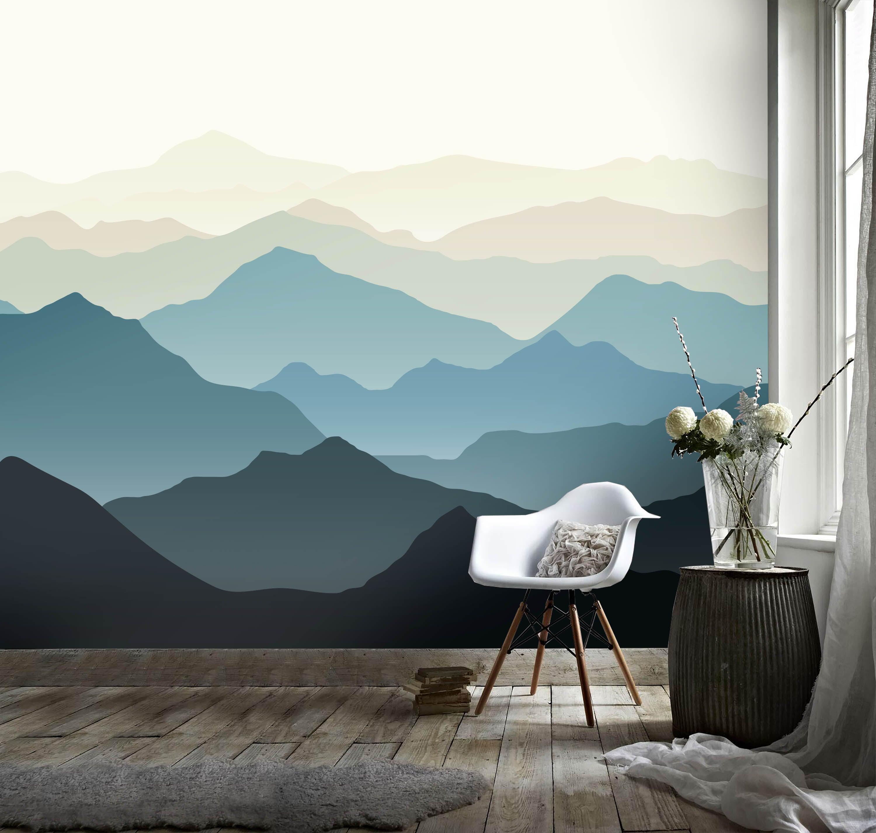 3D Simple Art Mountain Wall Mural Wallpaper 148- Jess Art Decoration