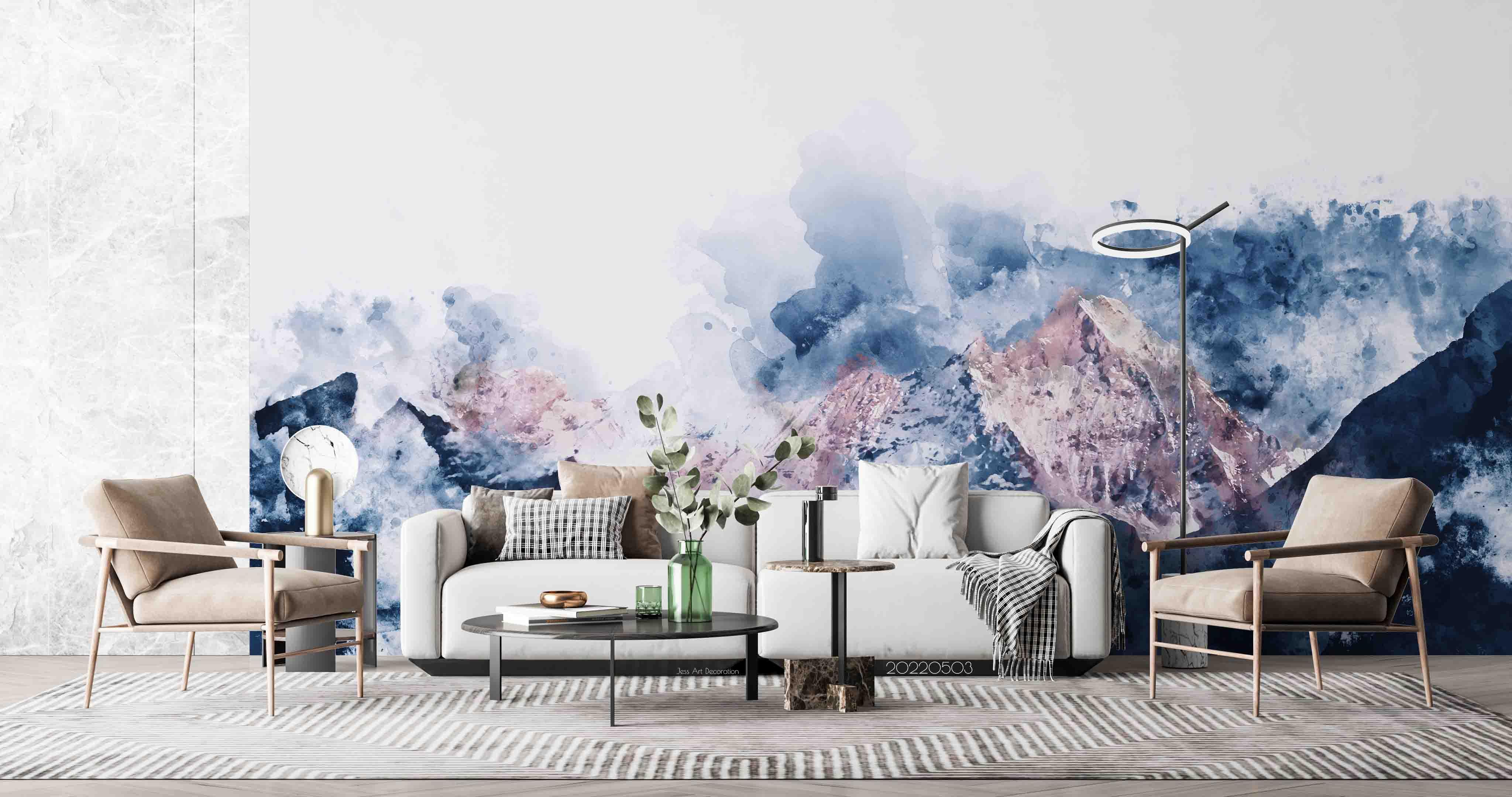 3D Abstract Mountain Landscape Wall Mural Wallpaper SWW 73- Jess Art Decoration