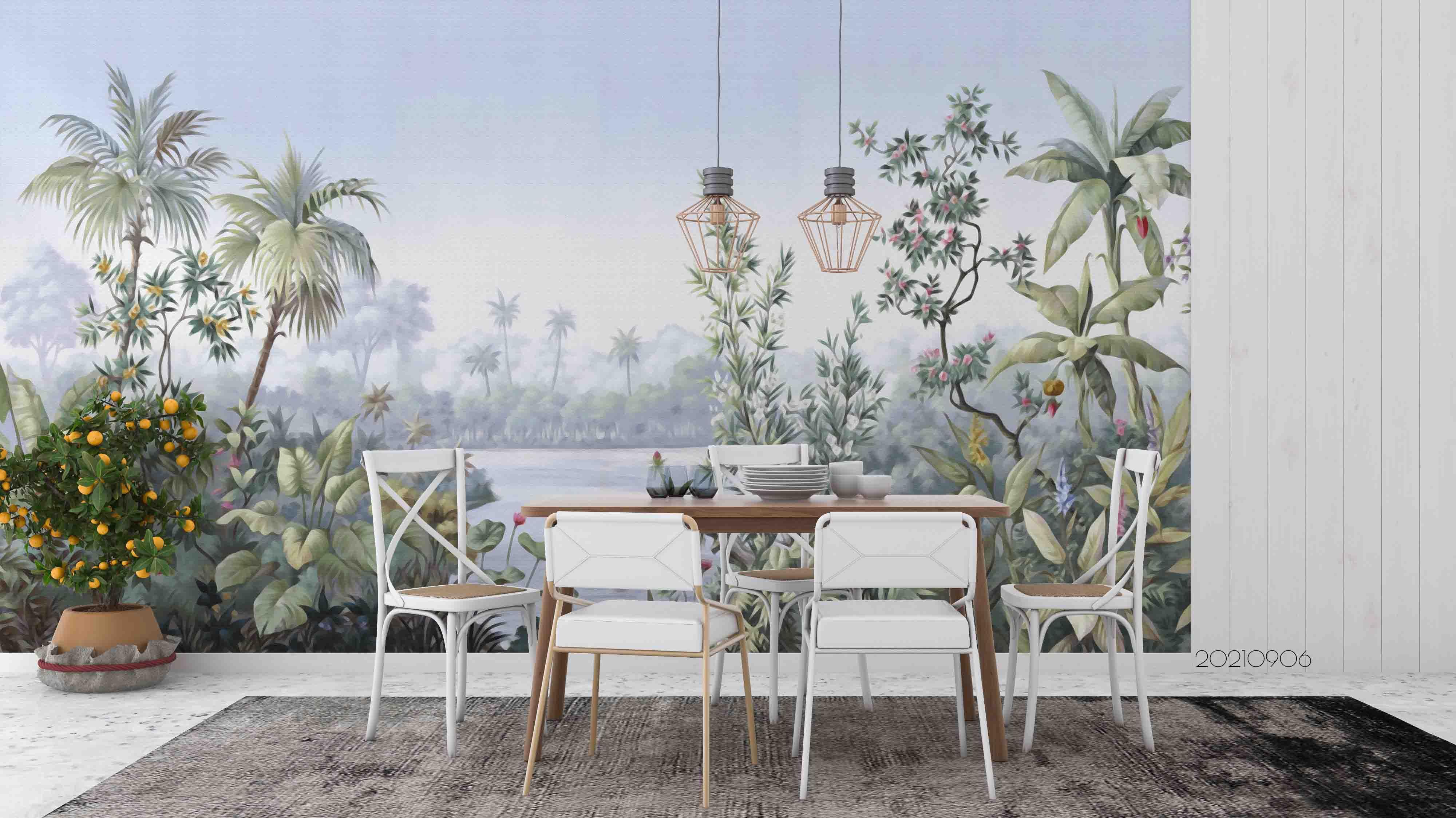 3D Tropical Jungle Lake Landscape Wall Mural Wallpaper LQH 540- Jess Art Decoration