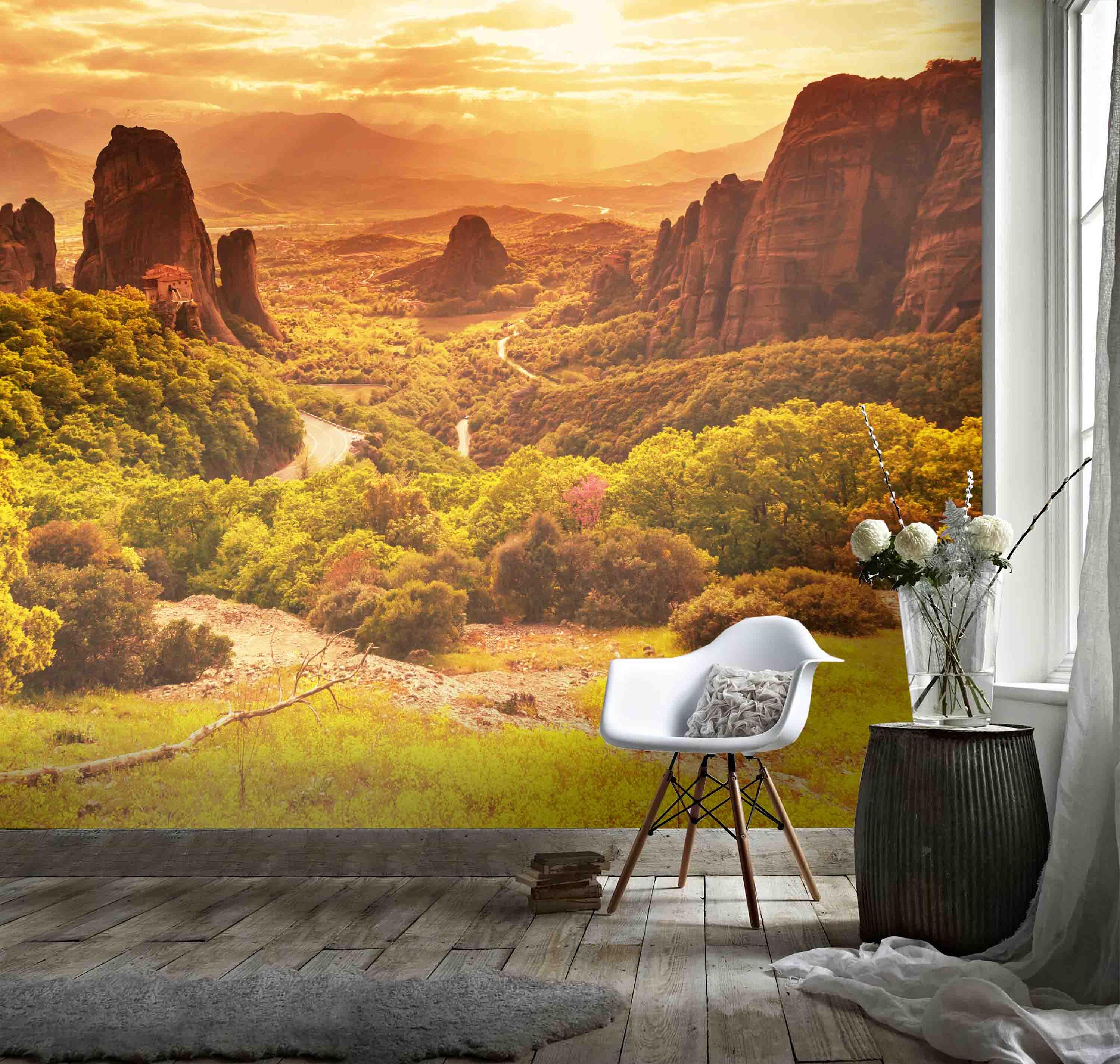 3D Distant View Valley Wall Mural Wallpaper 33- Jess Art Decoration