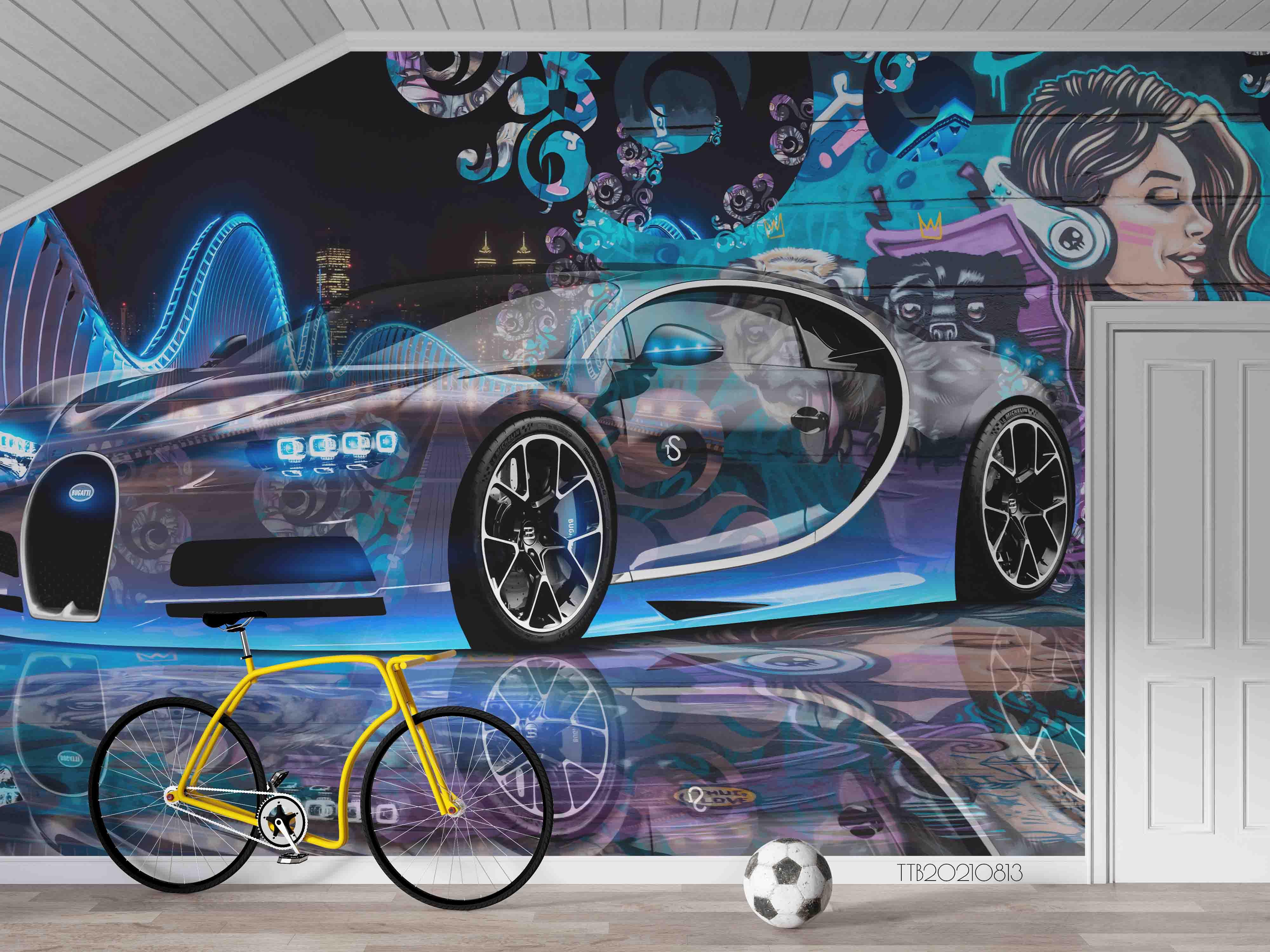 3D Street Graffiti Car Wall Mural WallpaperSWW5127- Jess Art Decoration