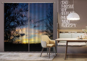 3D Wood Field Golden Sunrise Scenery Curtains and Drapes GD 2138- Jess Art Decoration