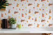 3D Cartoon Bunny Animal Mushroom Plant Wall Mural Wallpaper LXL- Jess Art Decoration