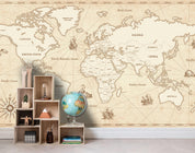 3D Retro World Map Wall Mural Wallpaper LQH 16- Jess Art Decoration