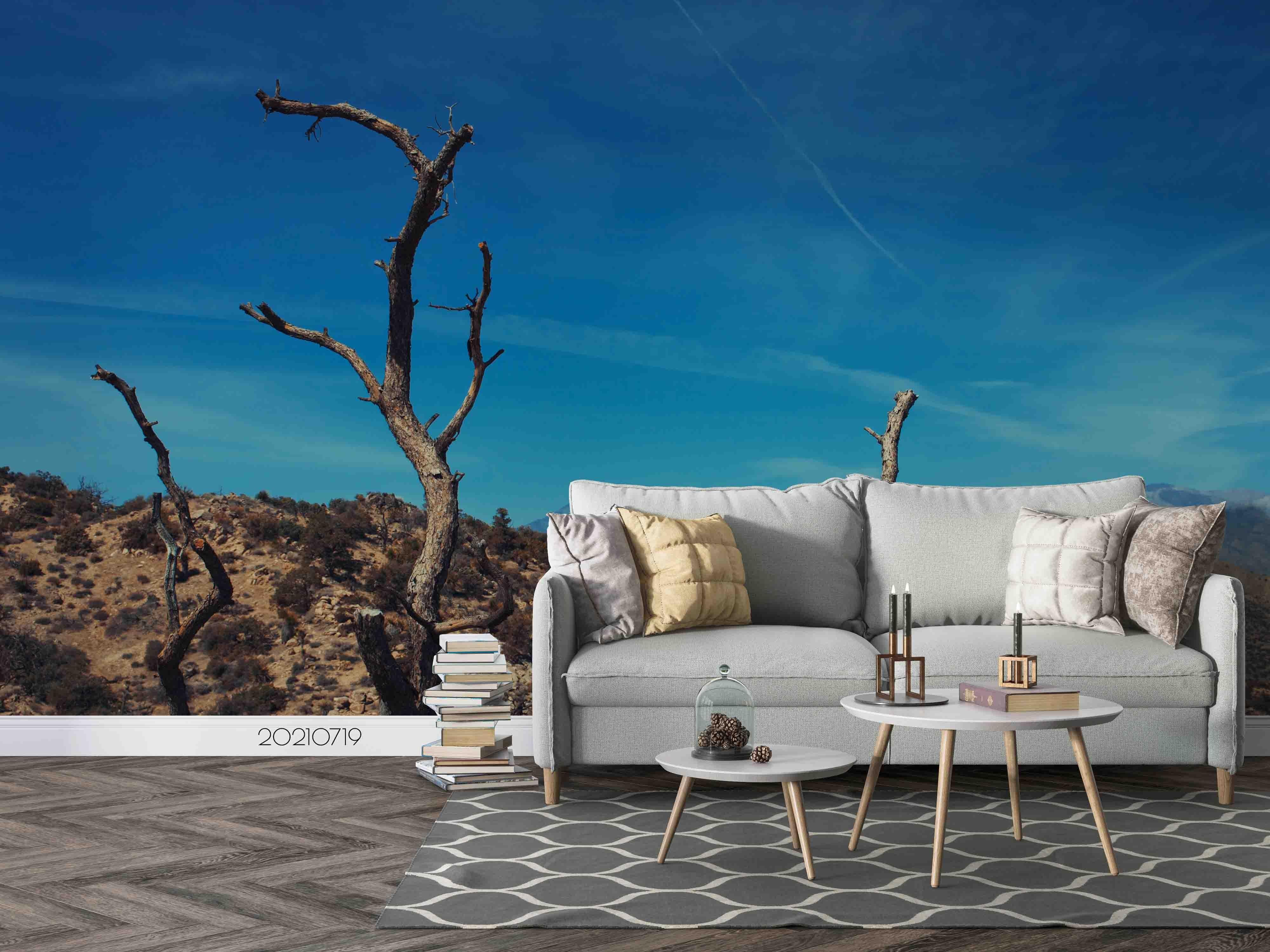 3D Withered Tree Mountain Sky Wall Mural Wallpaper SWW3000- Jess Art Decoration