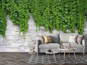 3D Stone Wall Green Plant Wall Mural Wallpaper LQH 69- Jess Art Decoration