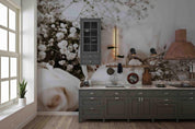 3D White Rose Floral Wall Mural Wallpaper LQH 330- Jess Art Decoration