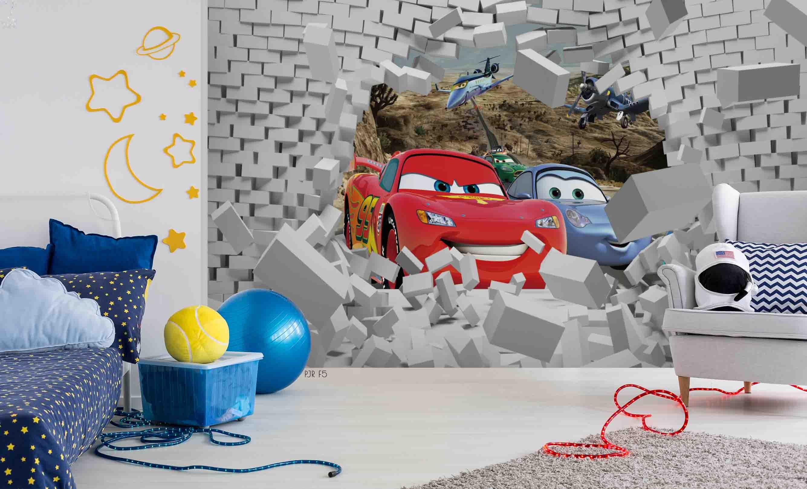 3D Cartoon Toy Car Story Wall Mural Wallpaper WJ 6674- Jess Art Decoration