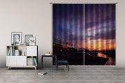 3D Beautiful Sunset Harbor Cloudy Curtains and Drapes GD 3721- Jess Art Decoration