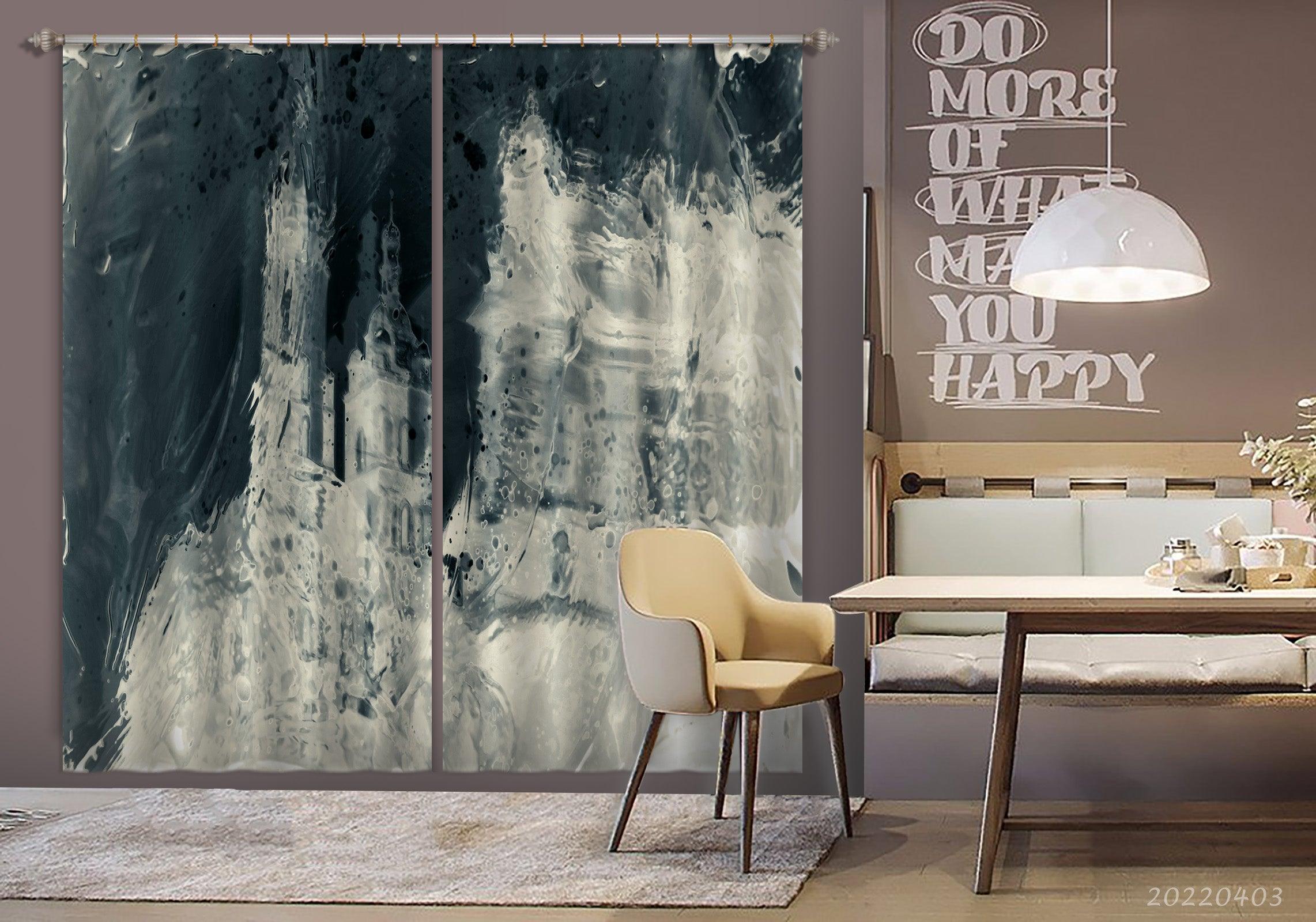 3D Abstract Architecture Pattern Texture Curtains and Drapes GD 3313- Jess Art Decoration