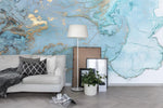 3D Blue Watercolor Gold Stamping Wall Mural Wallpaper 27- Jess Art Decoration