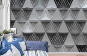 3D Grey Geometric Triangle Wall Mural Wallpaper LQH 320- Jess Art Decoration