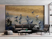 3D Sea Beach Bird Sunshine Wall Mural Wallpaper SWW1653- Jess Art Decoration