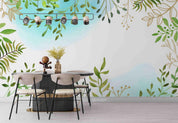 3D Watercolor Green Leaf Wall Mural Wallpaper LQH 39- Jess Art Decoration