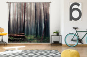3D Woods Fog Green Grass Scenery Curtains and Drapes GD 2694- Jess Art Decoration