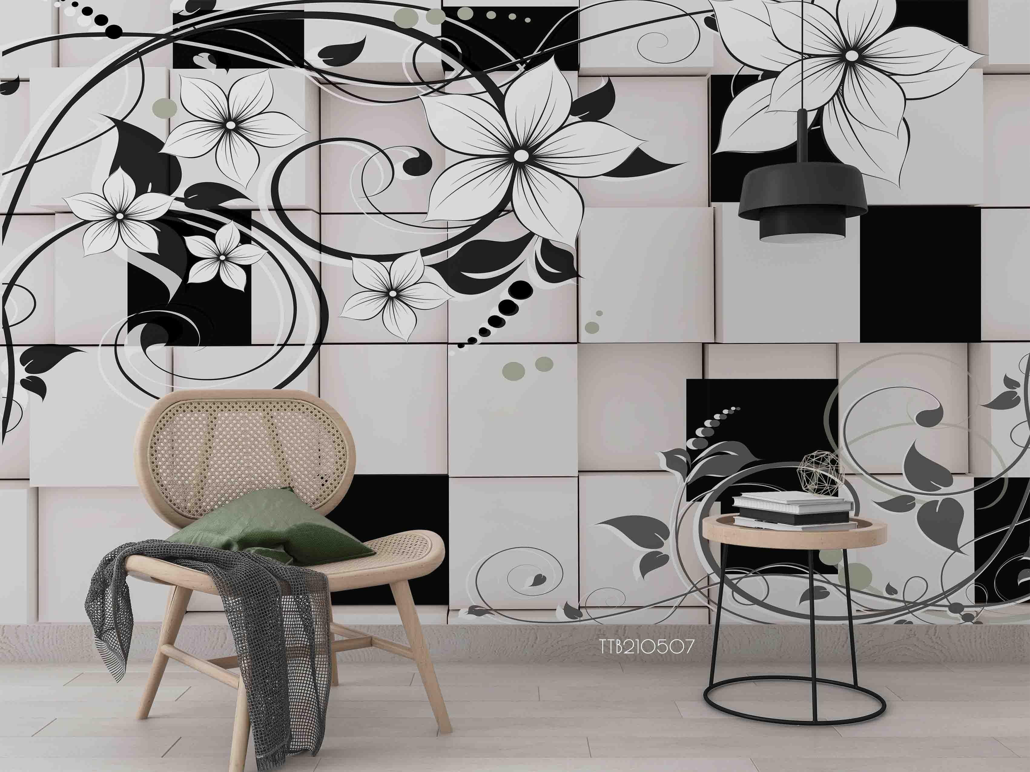 3D Geometric Floral Pattern Wall Mural Wallpaper LQH 75- Jess Art Decoration