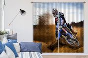 3D Motorcycle Rider Track Dirt Curtains and Drapes GD 4830- Jess Art Decoration