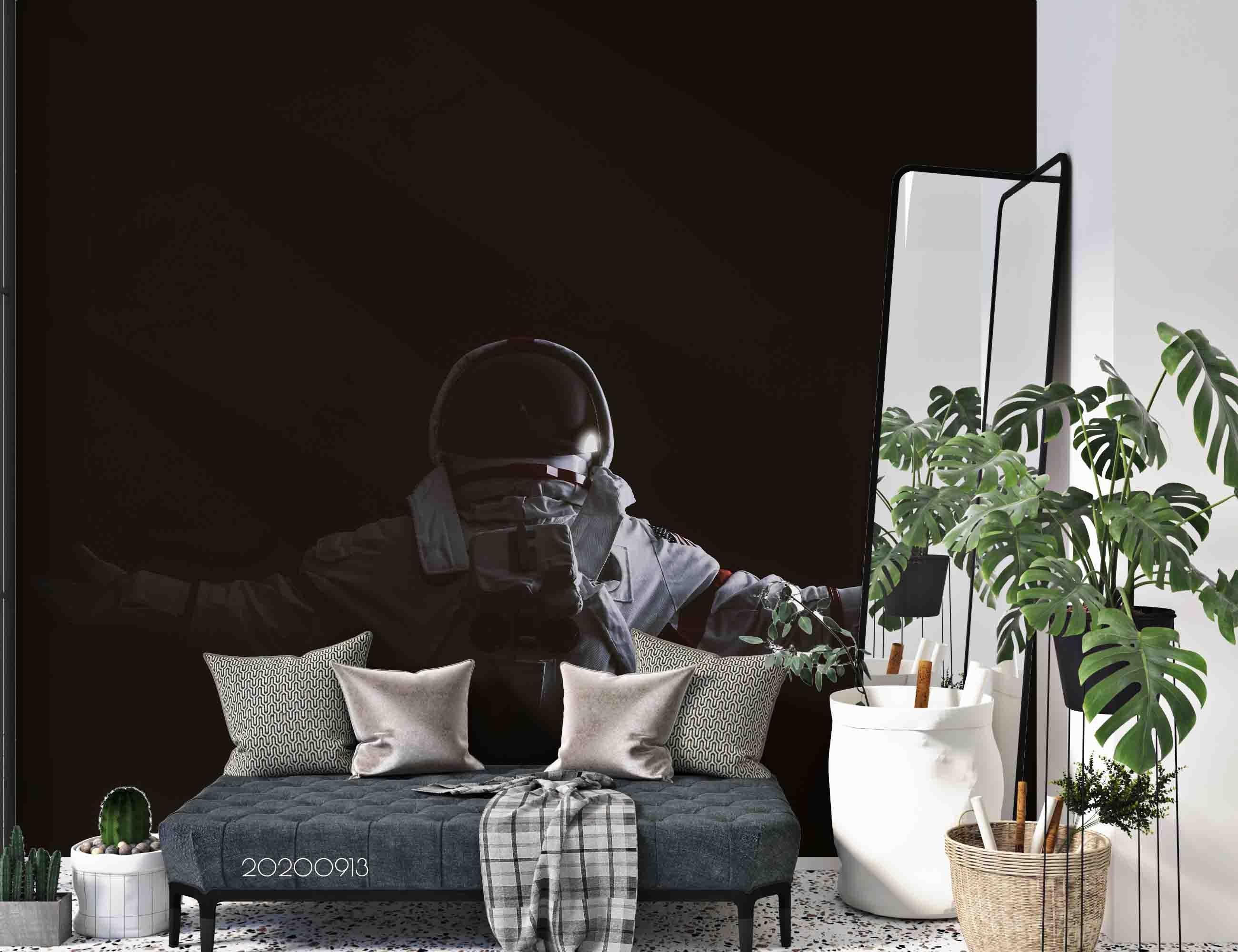 3D Dark Space Astronaut Wall Mural Wallpaper LXL- Jess Art Decoration