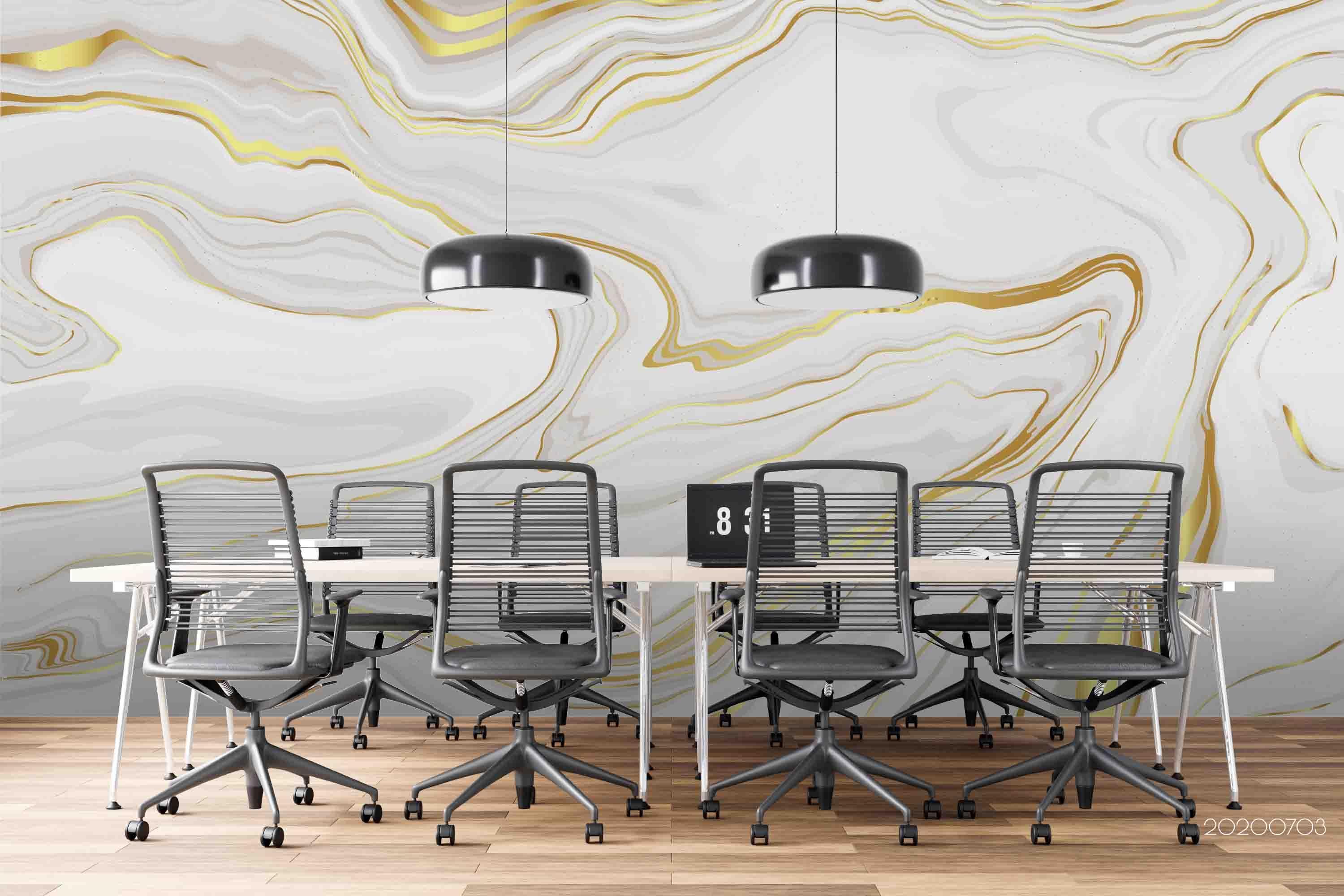 3D White Golden Marble Wall Mural Wallpaper SF61- Jess Art Decoration