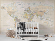 3D World Map Wall Mural Wallpaper LQH 551- Jess Art Decoration