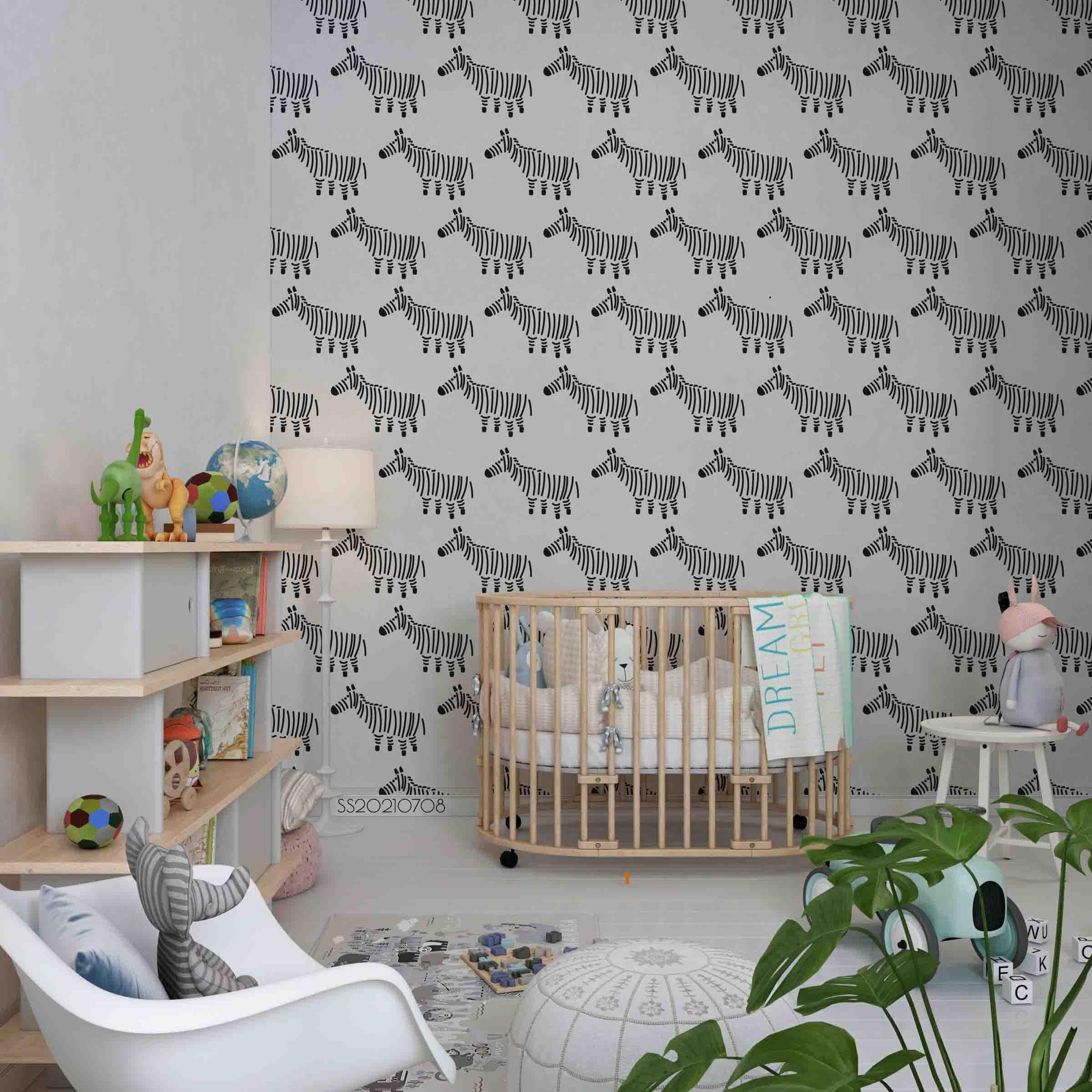3D Hand Drawn Animal Zebra Wall Mural Wallpaper LQH 37- Jess Art Decoration