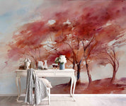 3D Trees Watercolor Wall Mural Wallpaper 230- Jess Art Decoration
