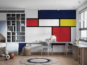 3D Retro Red Yellow Blue Geometric Background Wall Mural Wallpaper GD 1168- Jess Art Decoration