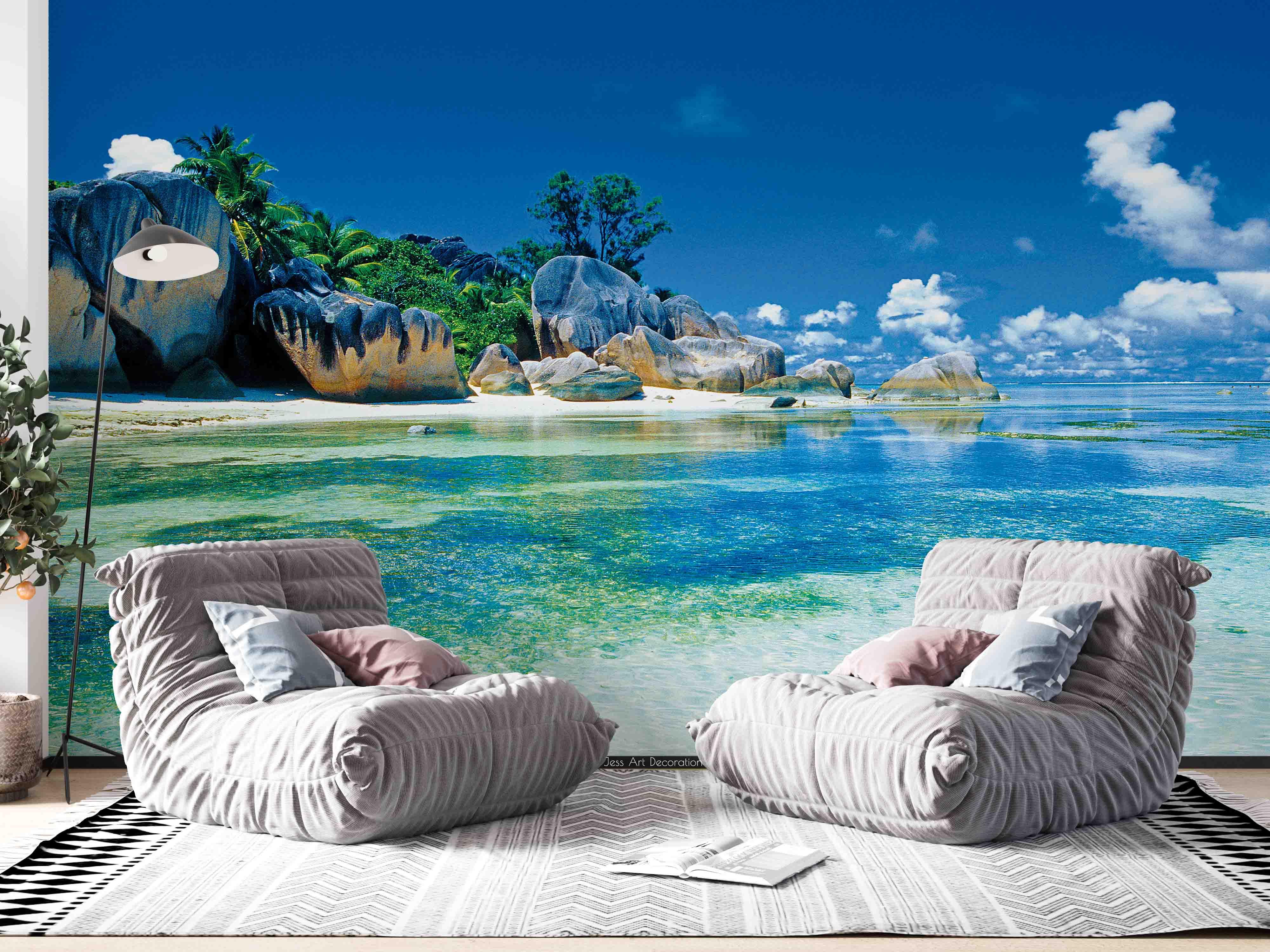 3D Reef Ocean Island Landscape Wall Mural Wallpaper GD 2823- Jess Art Decoration