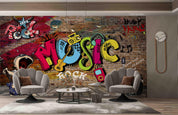 3D Abstract Graffiti Brick Wall Mural Wallpaper SWW5105- Jess Art Decoration