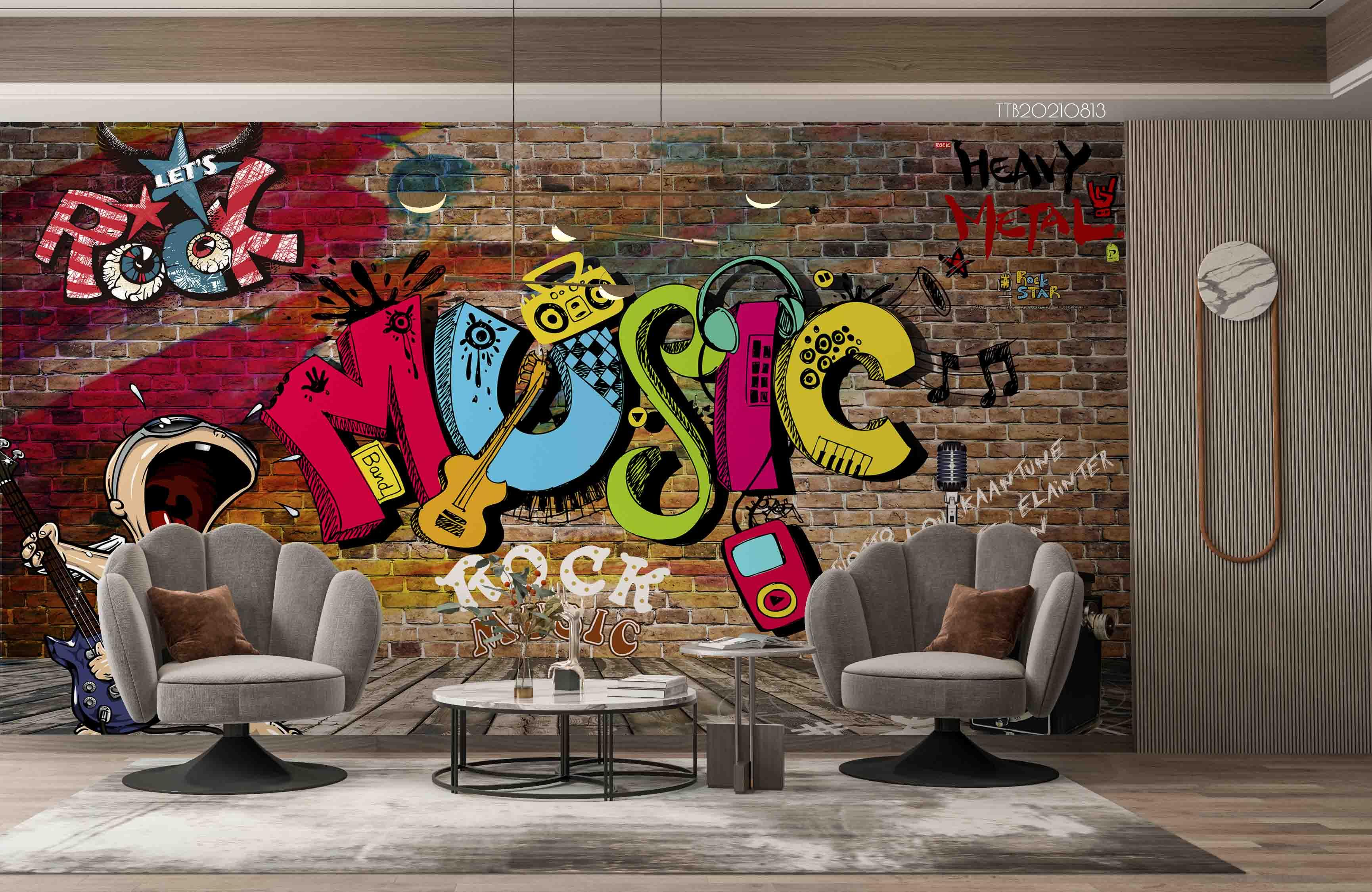 3D Abstract Graffiti Brick Wall Mural Wallpaper SWW5105- Jess Art Decoration