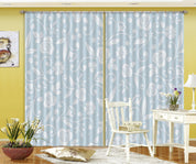 3D Hand Drawn Blue Floral Curtains and Drapes LQH 179- Jess Art Decoration