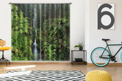 3D Landscape Mountain Forest Waterfall River Bridge Curtains and Drapes GD 4933- Jess Art Decoration
