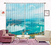 3D Landscape River Waterfall City Building Wood Curtains and Drapes GD 4281- Jess Art Decoration