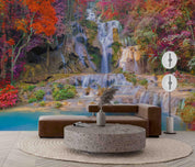3D Mountain Forest Red Leaves Landscape Wall Mural Wallpaper GD 2776- Jess Art Decoration
